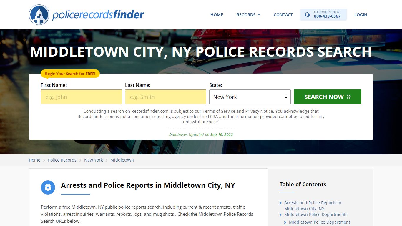 Middletown, Lake County, NY Police Reports & Police Department Records