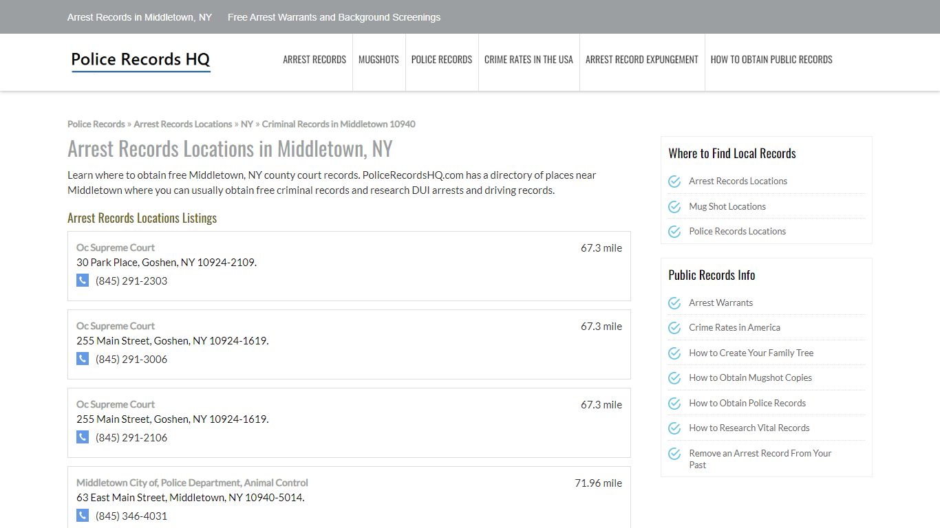 Arrest Records in Middletown, NY - Free Arrest Warrants and Background ...